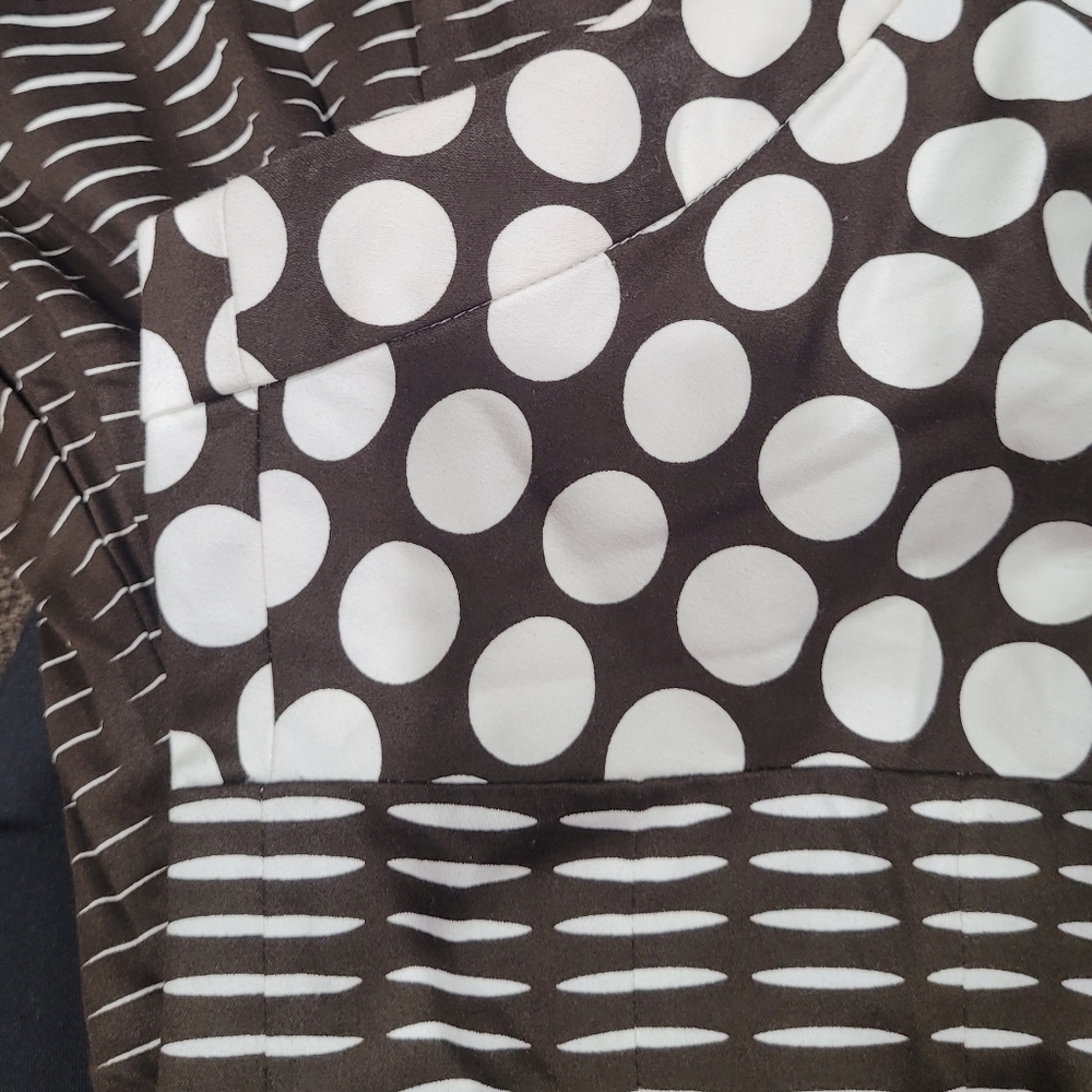 Calvin Klein Brown/White Polkadot Halter Summer Dress Women's Sz 12 - Picture 6 of 10